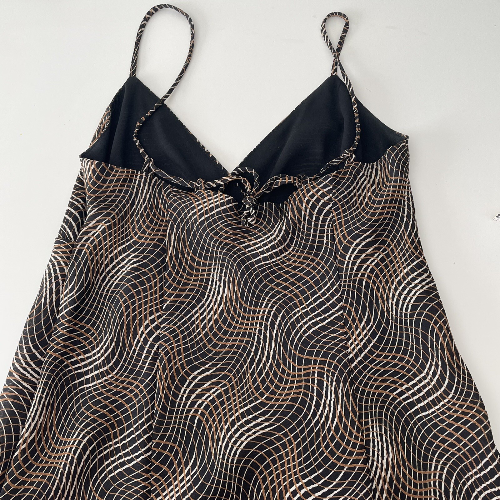 Vintage 90’s Y2K Brown Whimsigoth Fairy Grunge Asymmetrical Hem Slip Dress Sz 4