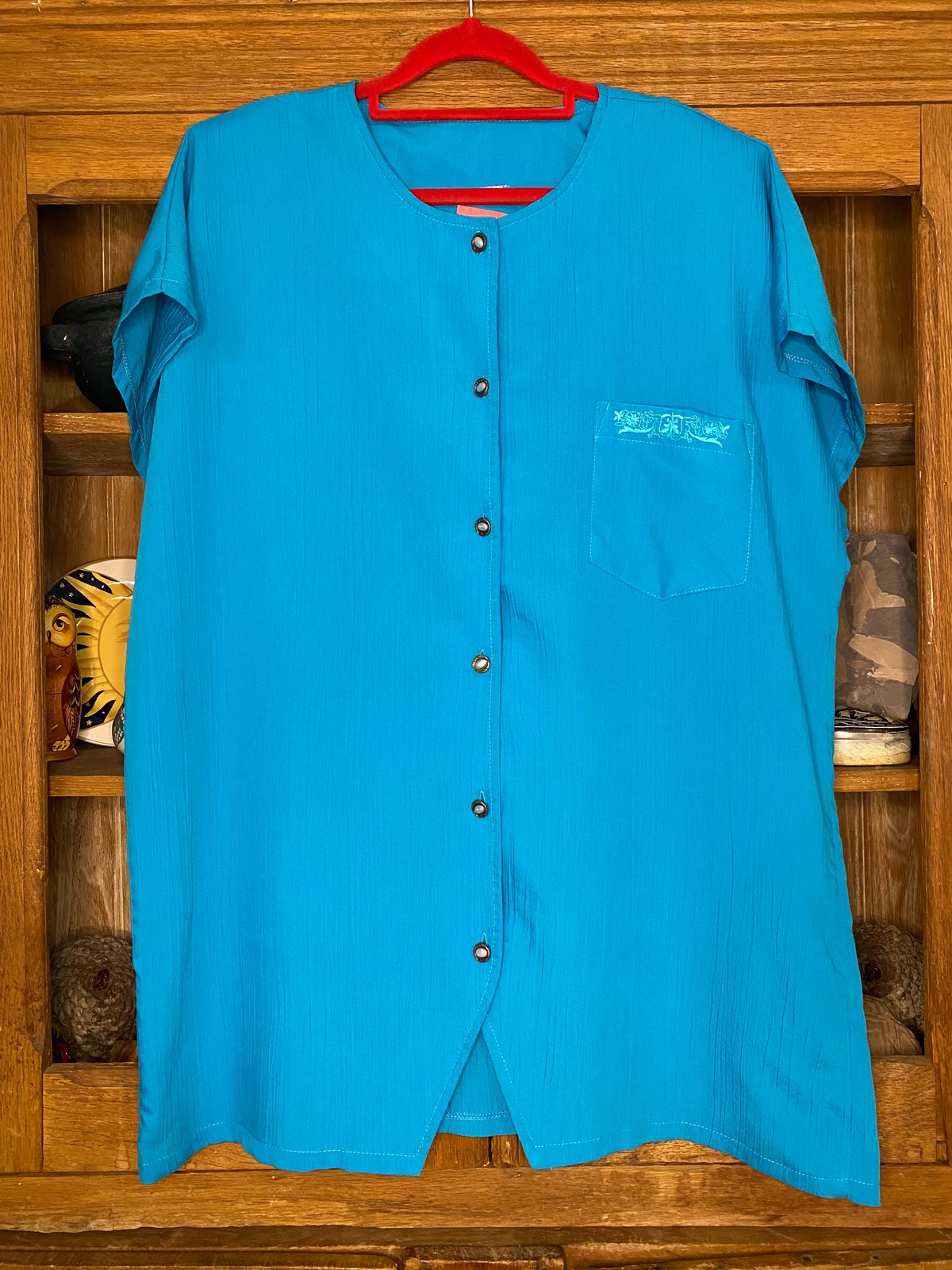 Turquoise Blue Blouse Size 14