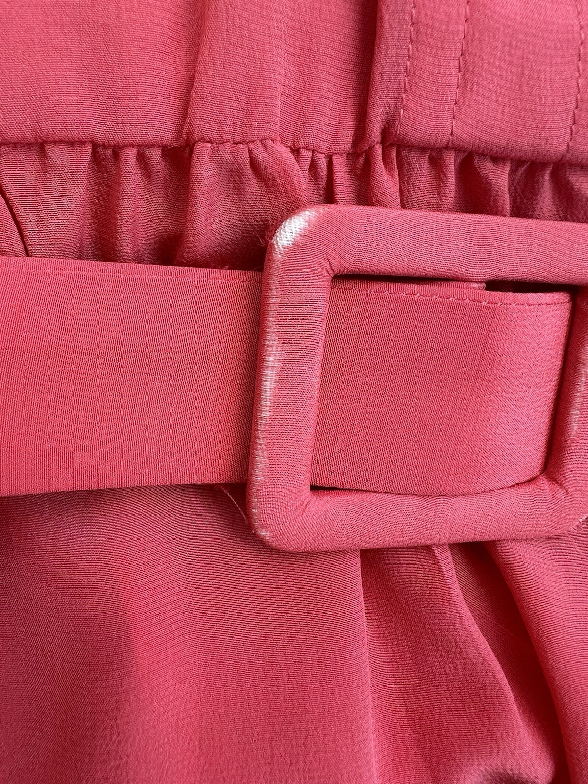 Vintage CASI Peach Orange Front Pockets Belted 100% Silk Women’s Dress Sz 10