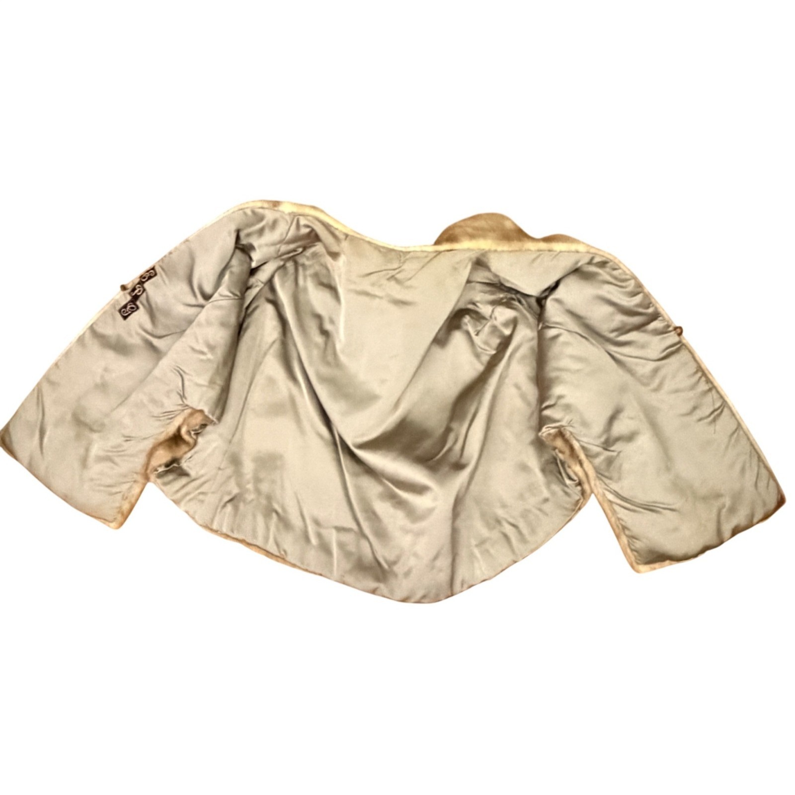 Vintage Womens Mink Fur Stole Capelet 1960s w/ Garment Bag + Padded Hanger