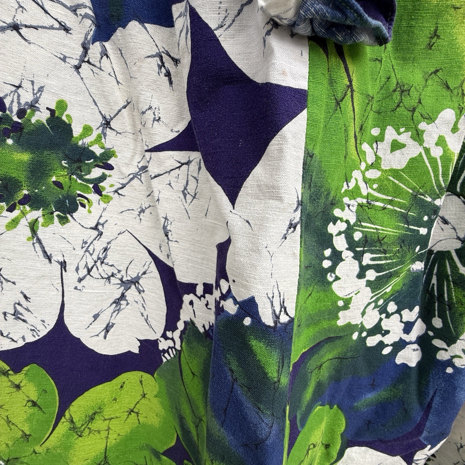 VTG Liberty House Of Hawaii Barkcloth Flower Power Maxi Dress MuMu Hawaiian
