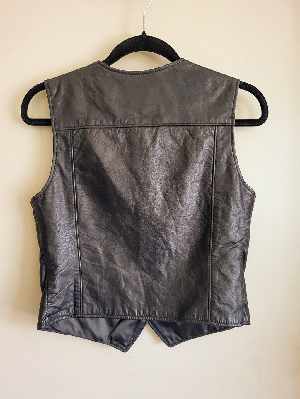 Vintage Schott NYC Black Leather Vest • Made in USA • 80s/90s