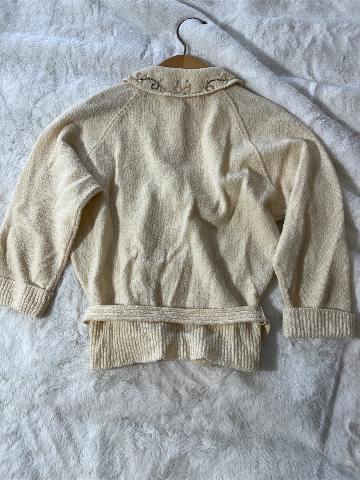 Vtg LOFTIES Lawrence And 100% Chenille Sweater Embellished
