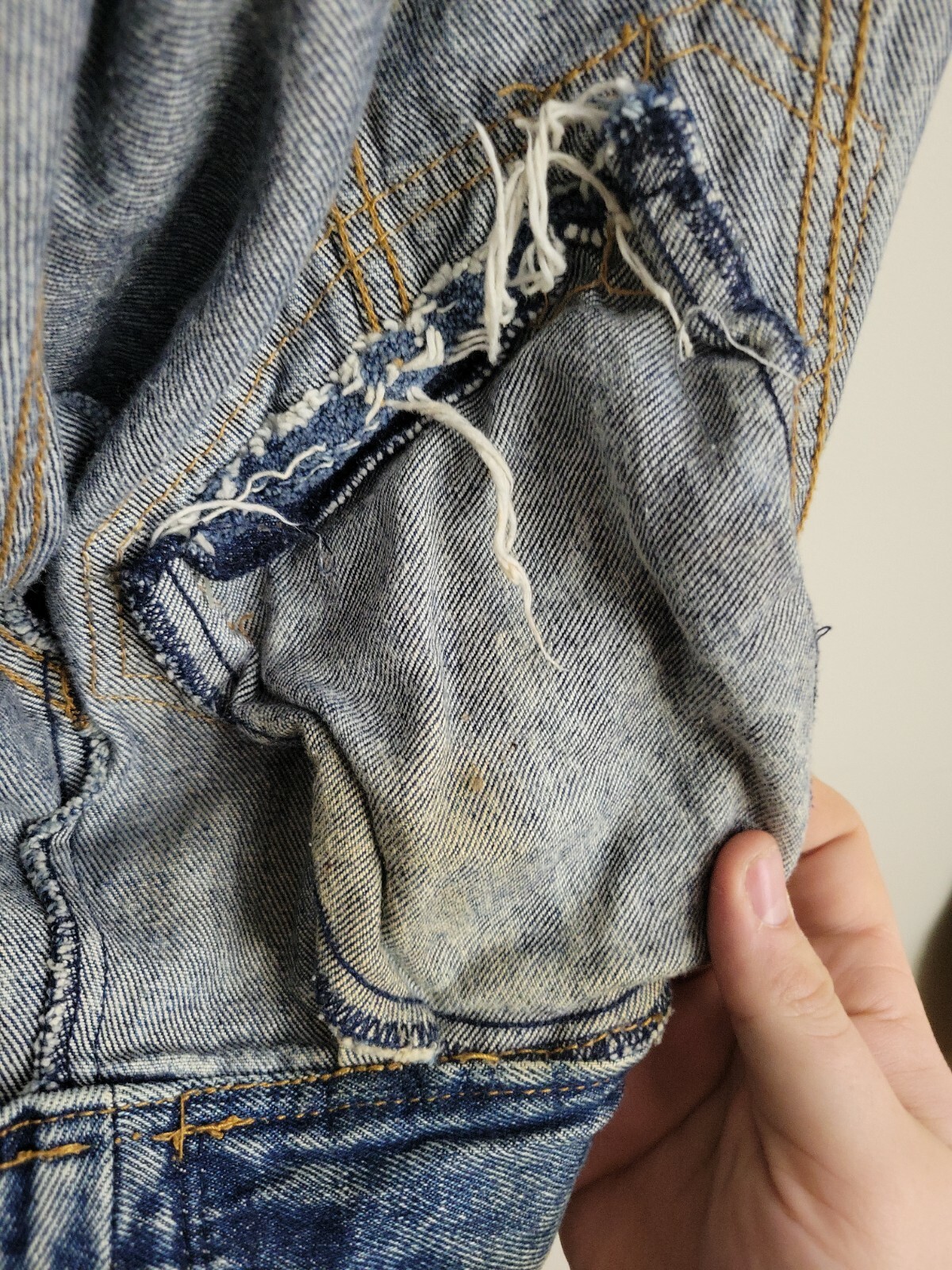 Vintage Learsi Jean Jacket With Leather Fringe Women’s M cowhide