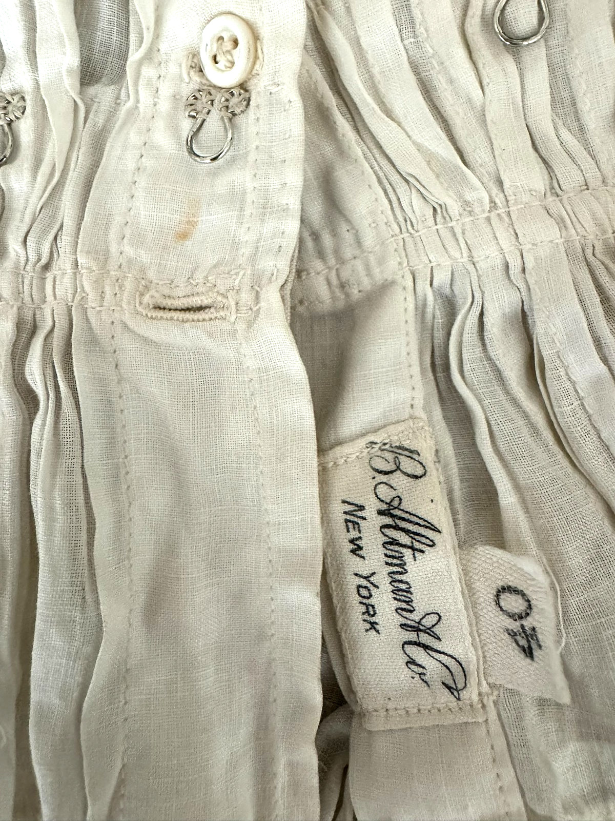 Antique Edwardian White Cotton Lawn Shirtwaist Blouse Early 1900s