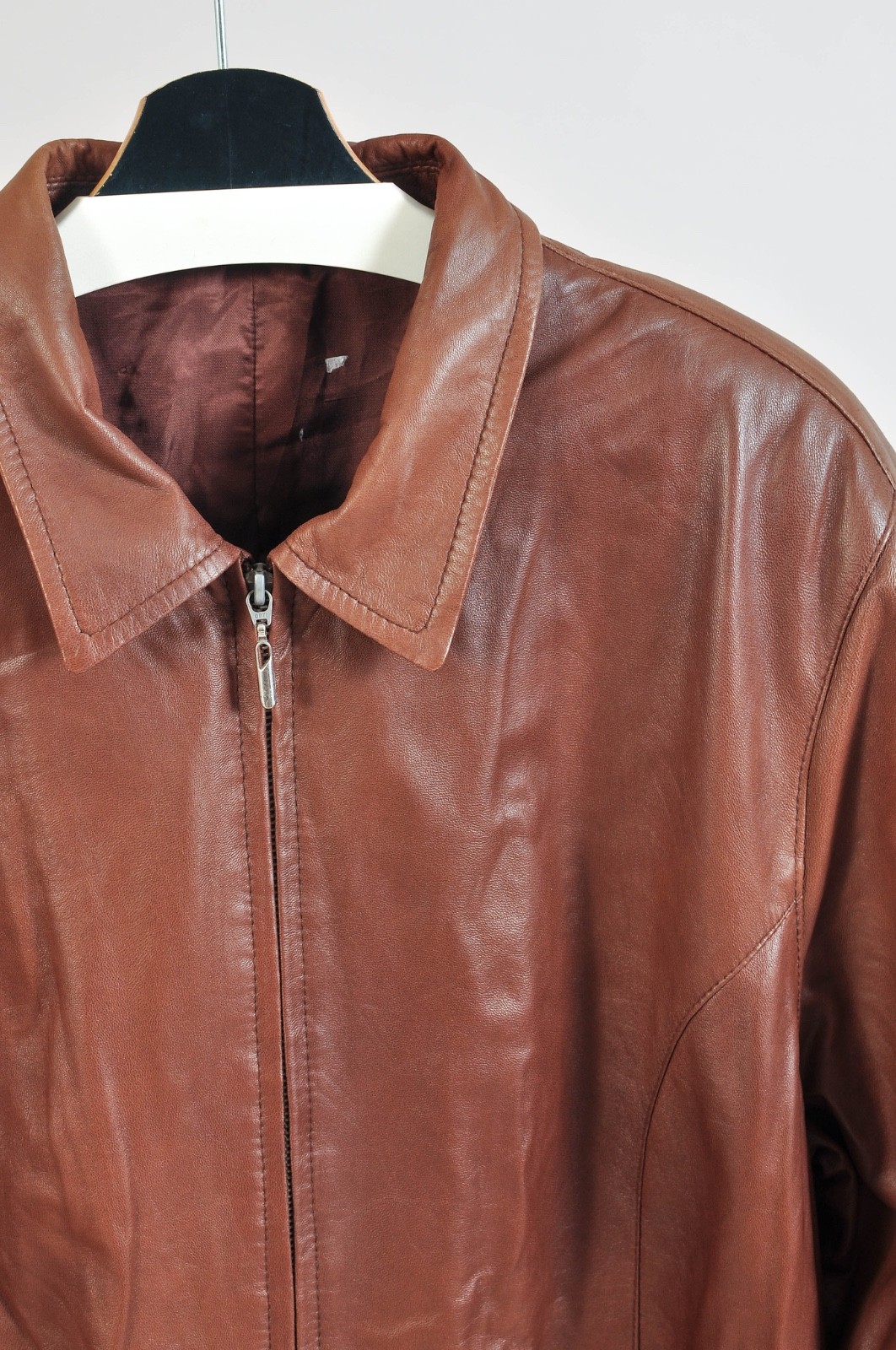 Vintage 90s Polar Real Brown Leather Jacket XXL/XXXL
