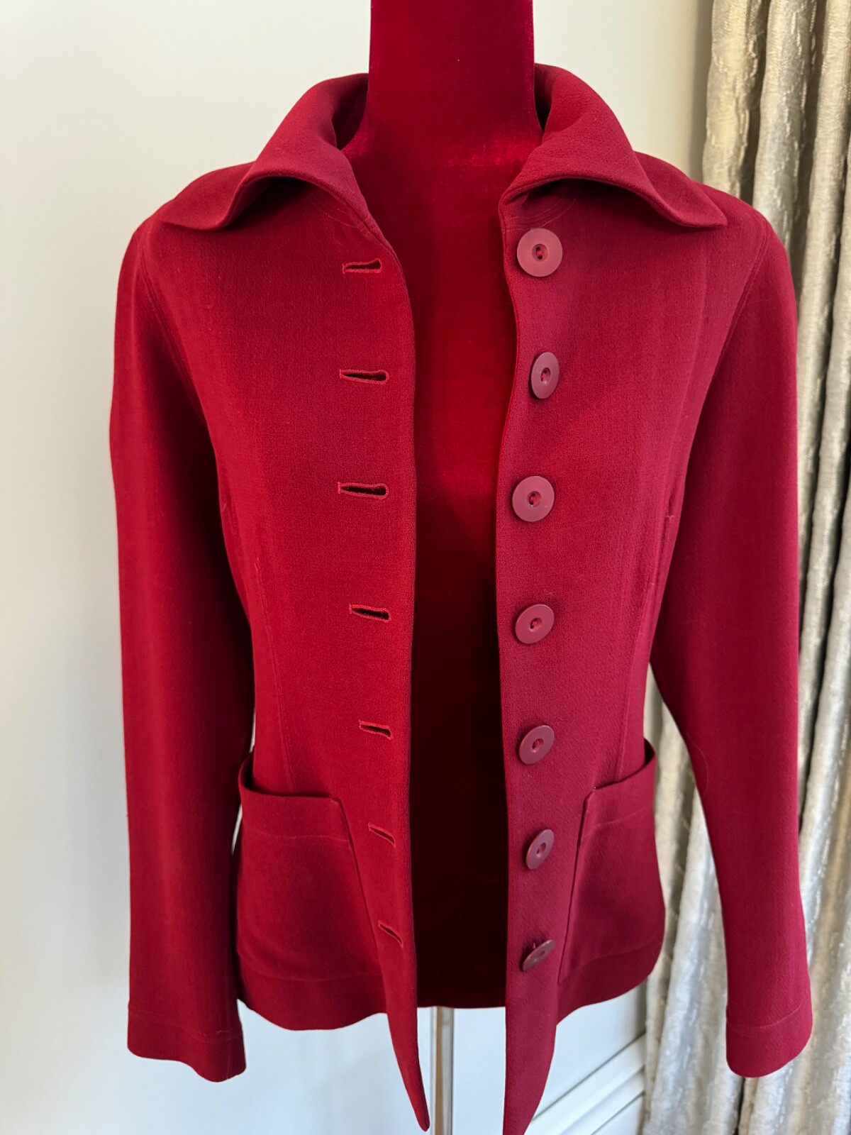 Donna Karan New York Vintage Dark Red Fitted Blazer