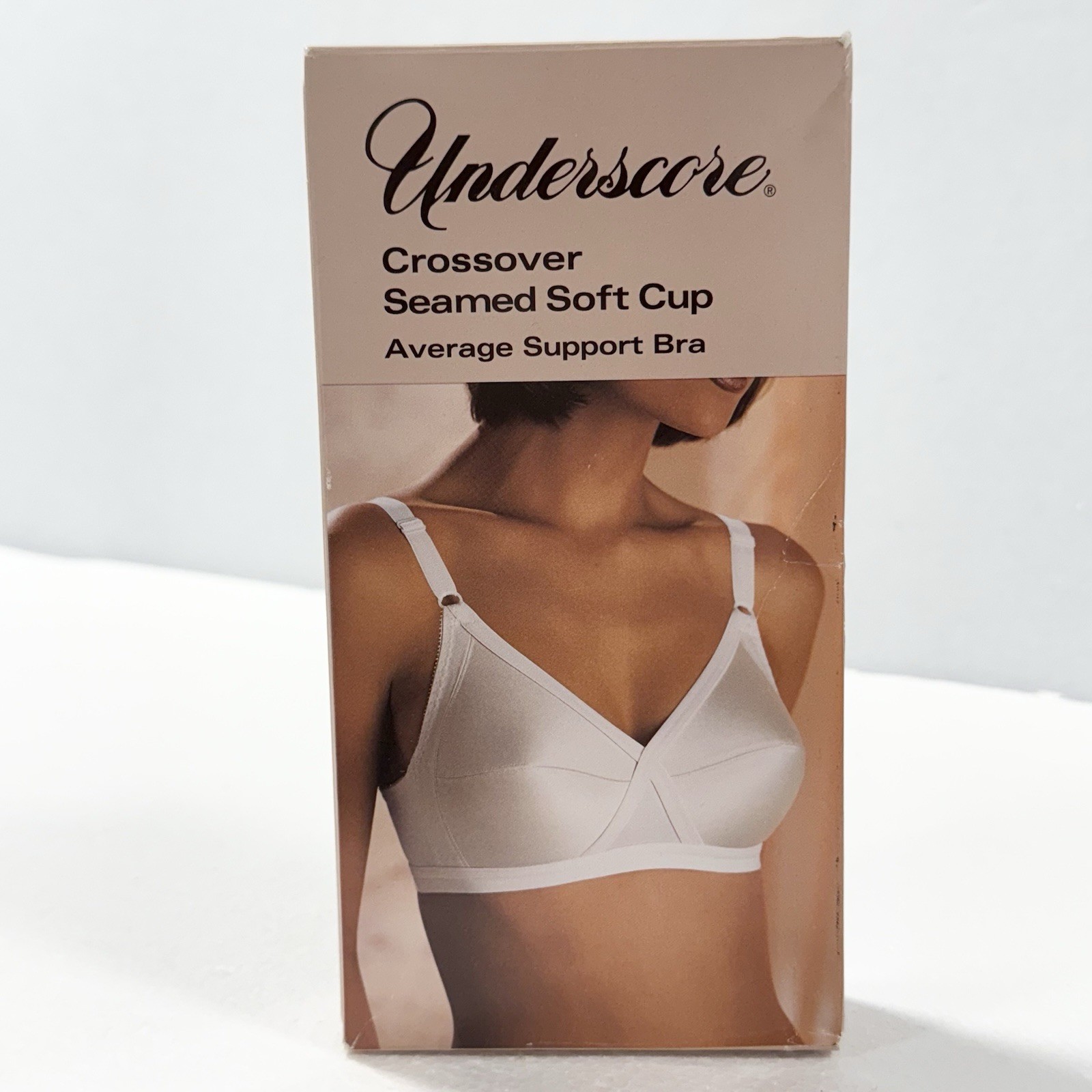 Vintage Underscore Bra 38C White Crossover Wire Free Soft Cup Side Panels NEW