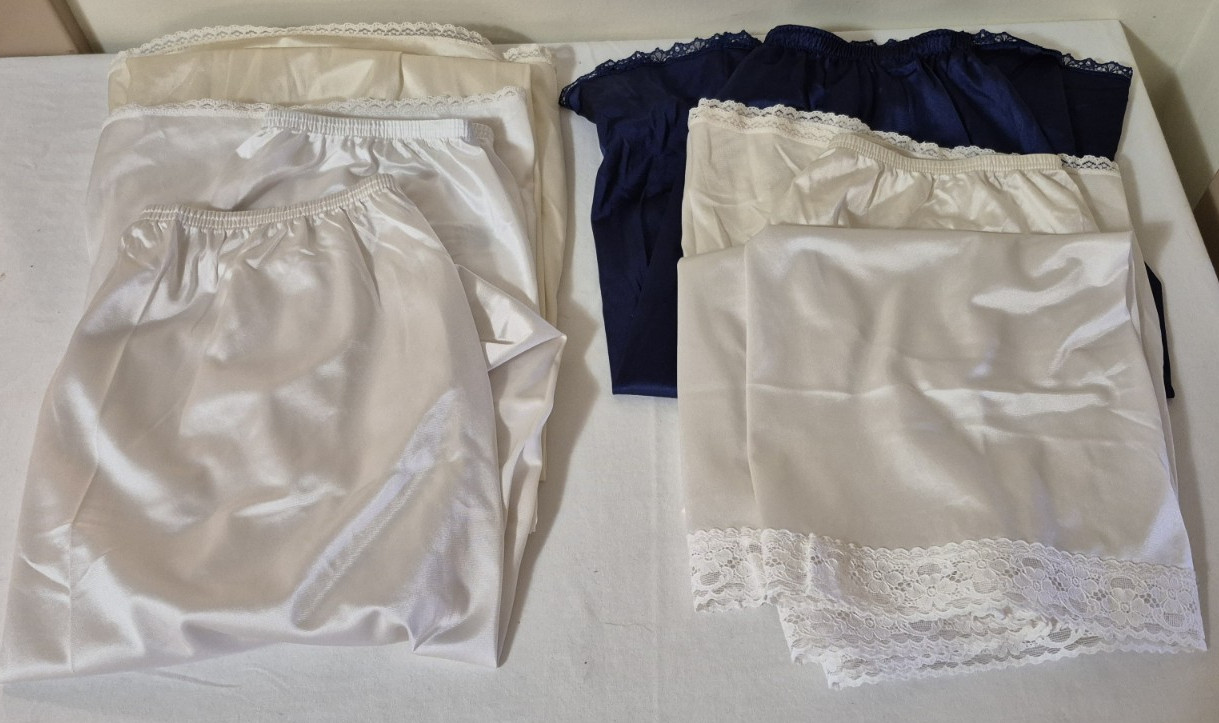 Lot Of 5 Vanity Fair Half Slips And 1 Pants Slip