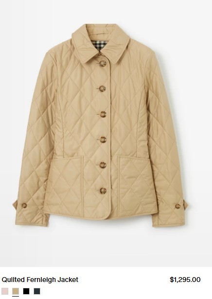 Burberry Brit Tan Quilted Jacket Size PS Vintage Plaid Logo on Buttons