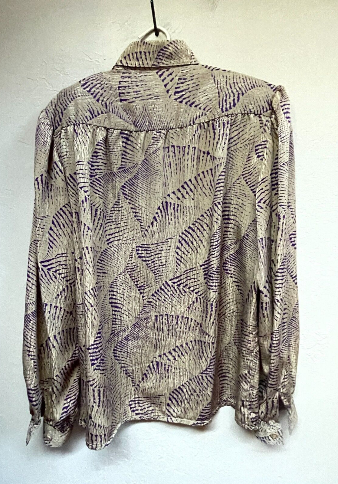Paul Jeffrey for Da-Rue Animal Print Button Down Puff Sleeve Shirt Women Size 12