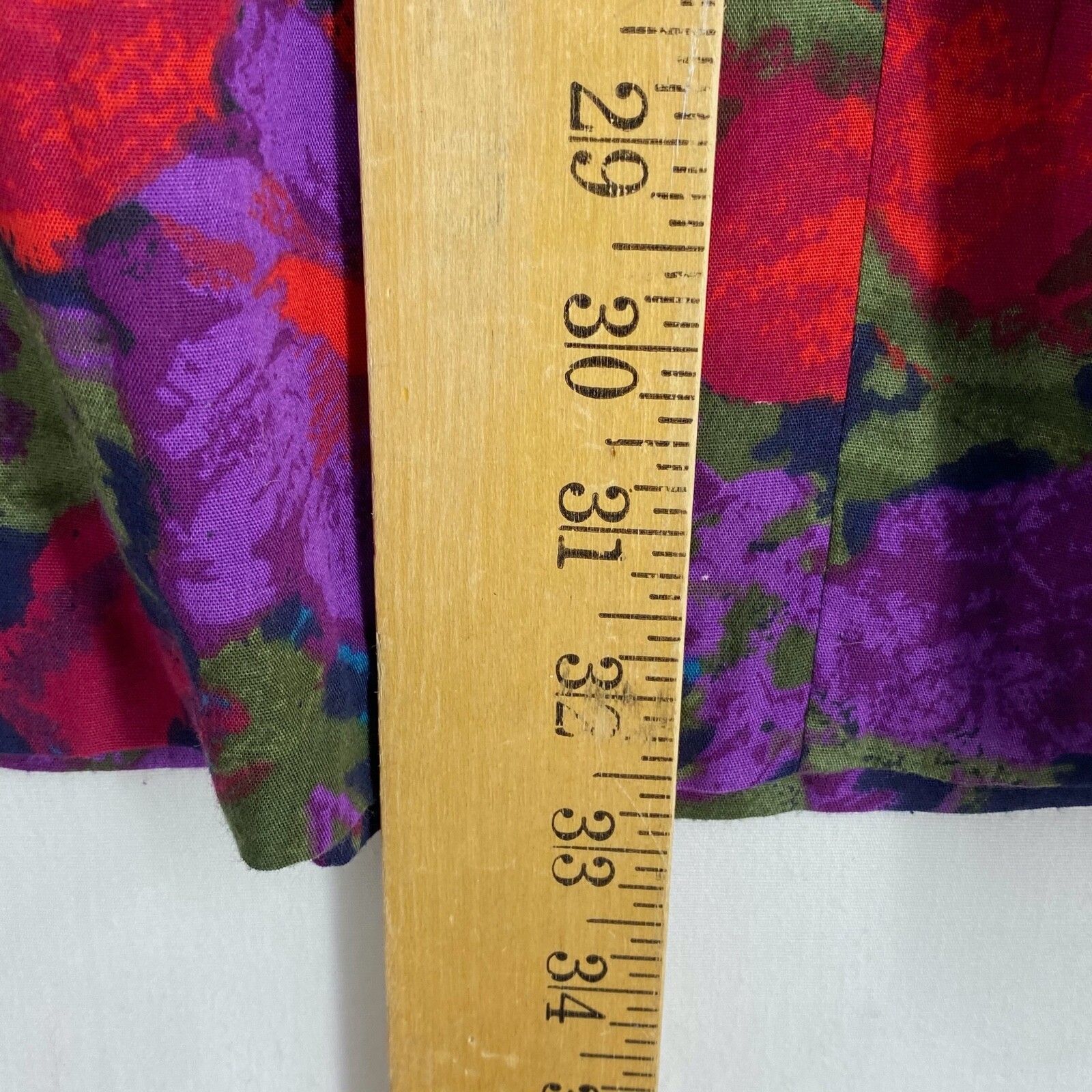 Katie Brooks Vintage Size 14 Fits Like 10 Midi Skirt Red Purple Floral Pleated