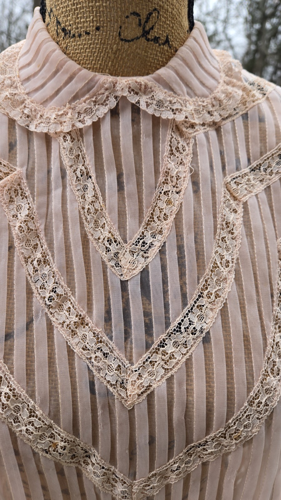 JAW-DROPPING 1940’s? VINTAGE Bed Jacket/blouse Lacey Peach Set Small GLAMOROUS