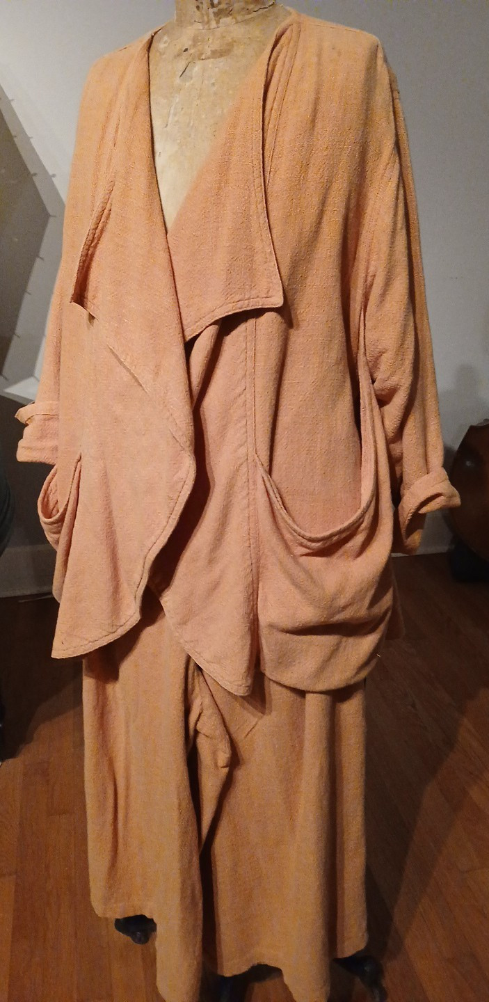 Vtg 1990s Sangam Imports Pumpkin Culotte-Skirt & Chic Jacket India S/L