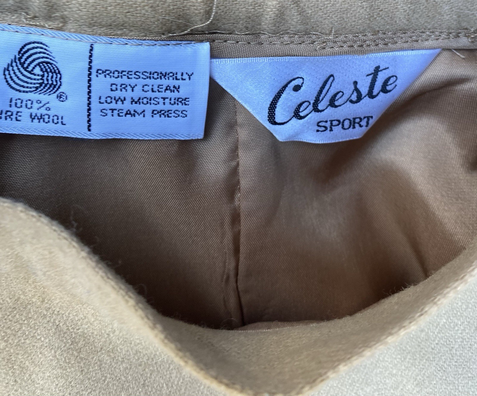 Celeste Sport VTG 70s Women 6 Camel 100% Wool Satin-lined Midi Skirt