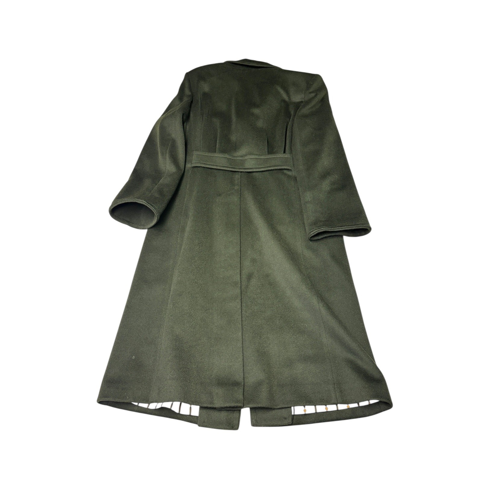 Ashley Scott Petite Vintage 100% Pure Wool Overcoat Forest Green Long Coat