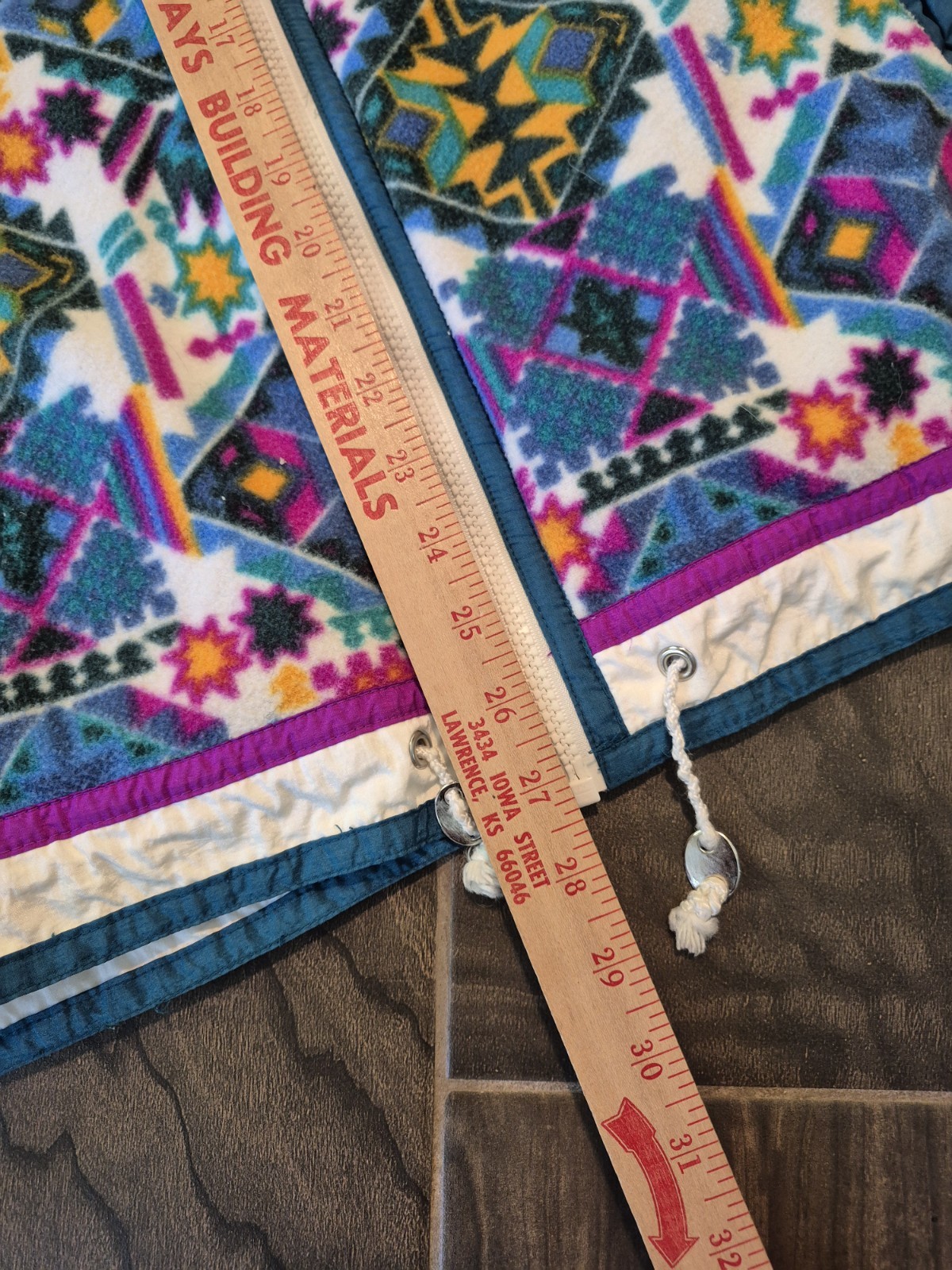 Vintage 80s East West Windbreaker Jacket Size Large Multicolor Aztec Retro