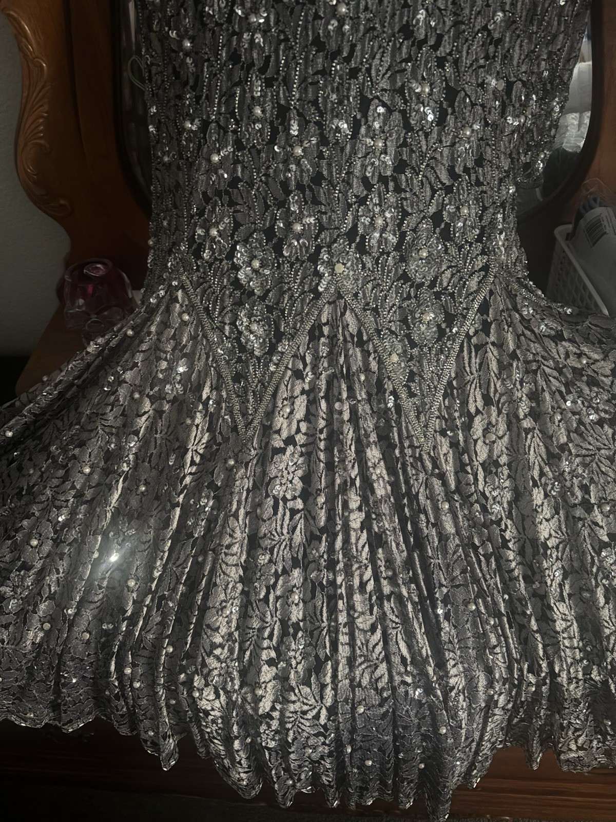 Vintage Beaded Newman Marcus By Judith Anne Creations Long Sleeve Dresse