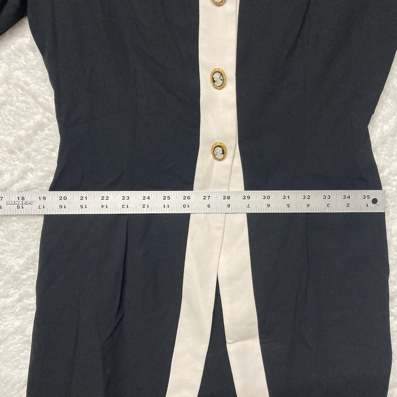 Vintage Yves Cossette Depeche Mode Dress sz4 Cameo Buttons Old Money Power Dress