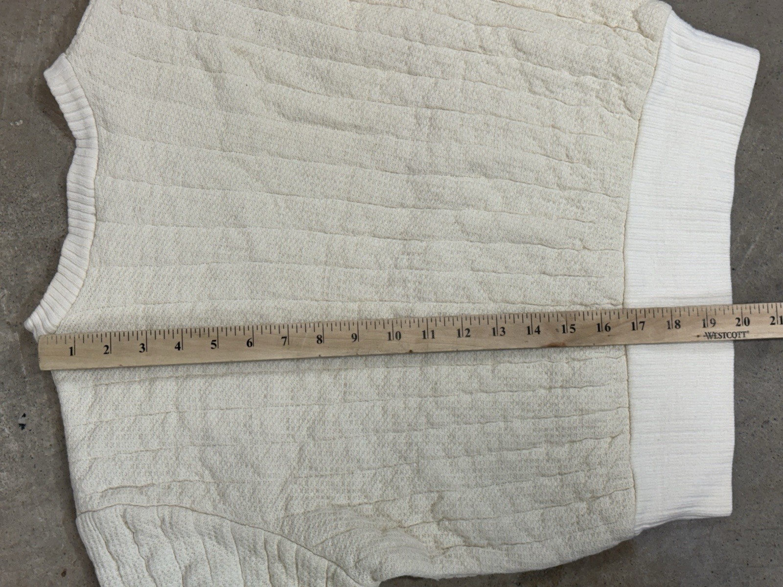 Vtg Sears Quilted Thermal Long John 2 Pc Set Sz M L Ivory 60s Flame Resistant