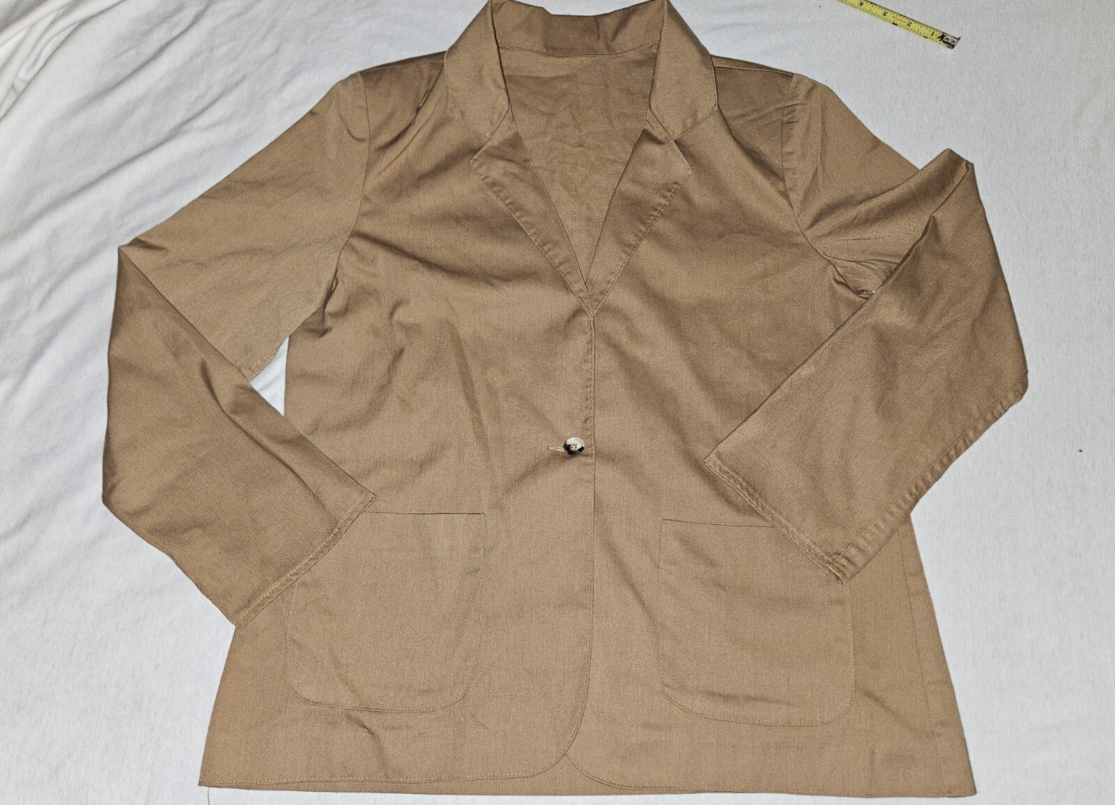 Jantzen Women Single Button Blazer Sz 16 Brown Suit Jacket Career Timeless Retro