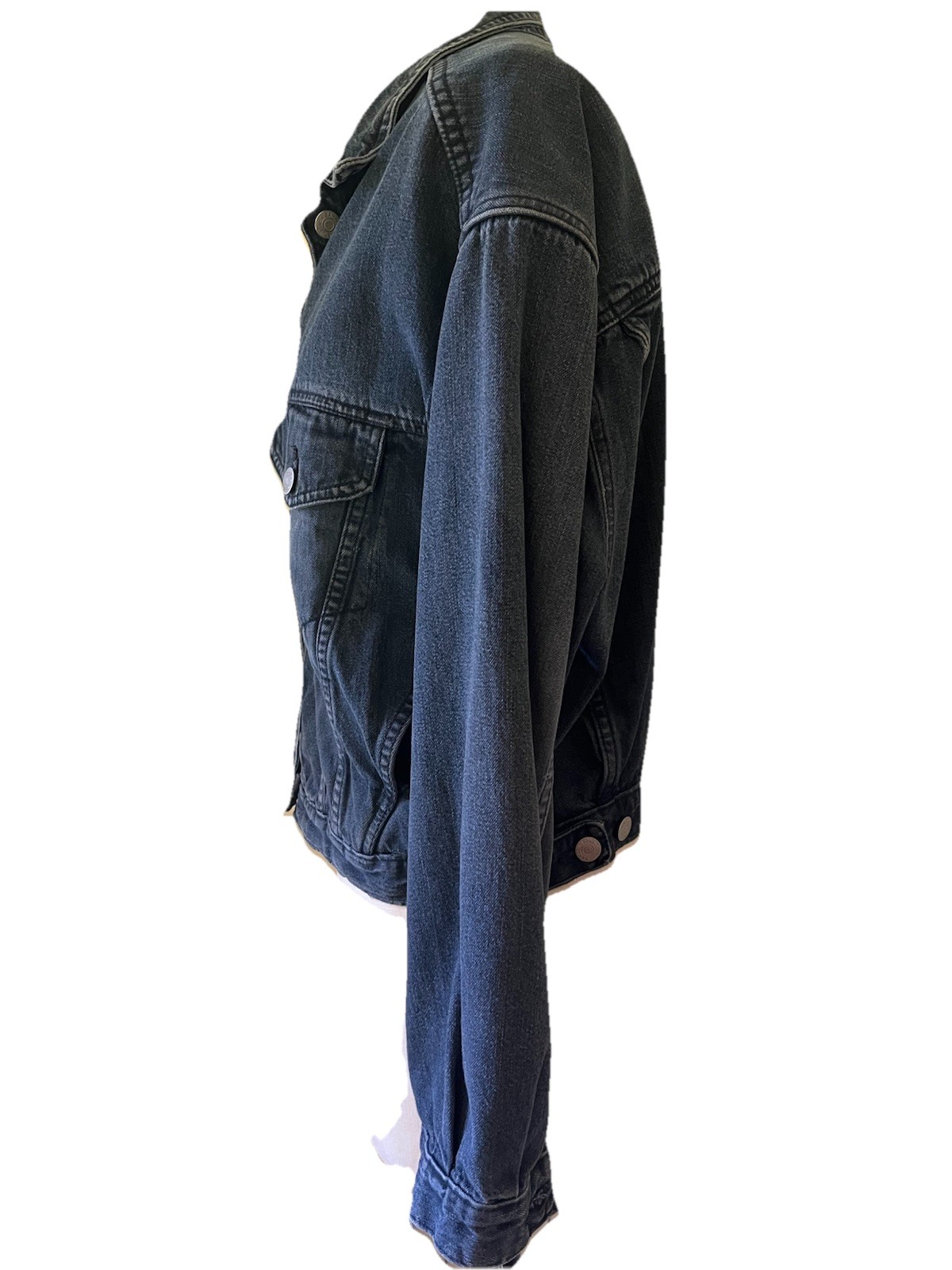 Vtg 80s Banana Republic Safari Dark Blue Denim Jean Jacket Women’s Bomber Style