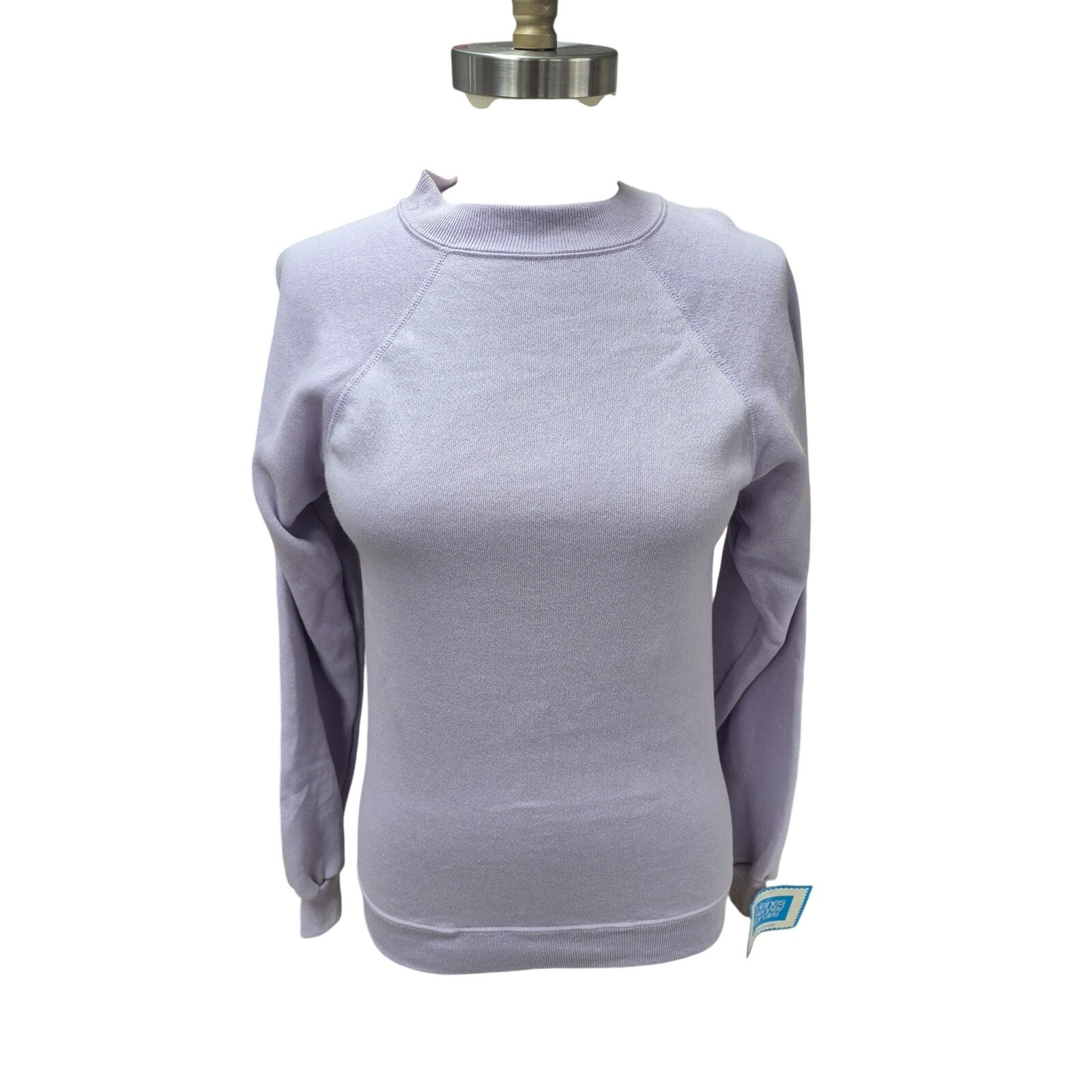 VTG 80s Lilac Raglan Sweatshirt USA-Made Hanes Her Way Cozy Softcore Youth XL