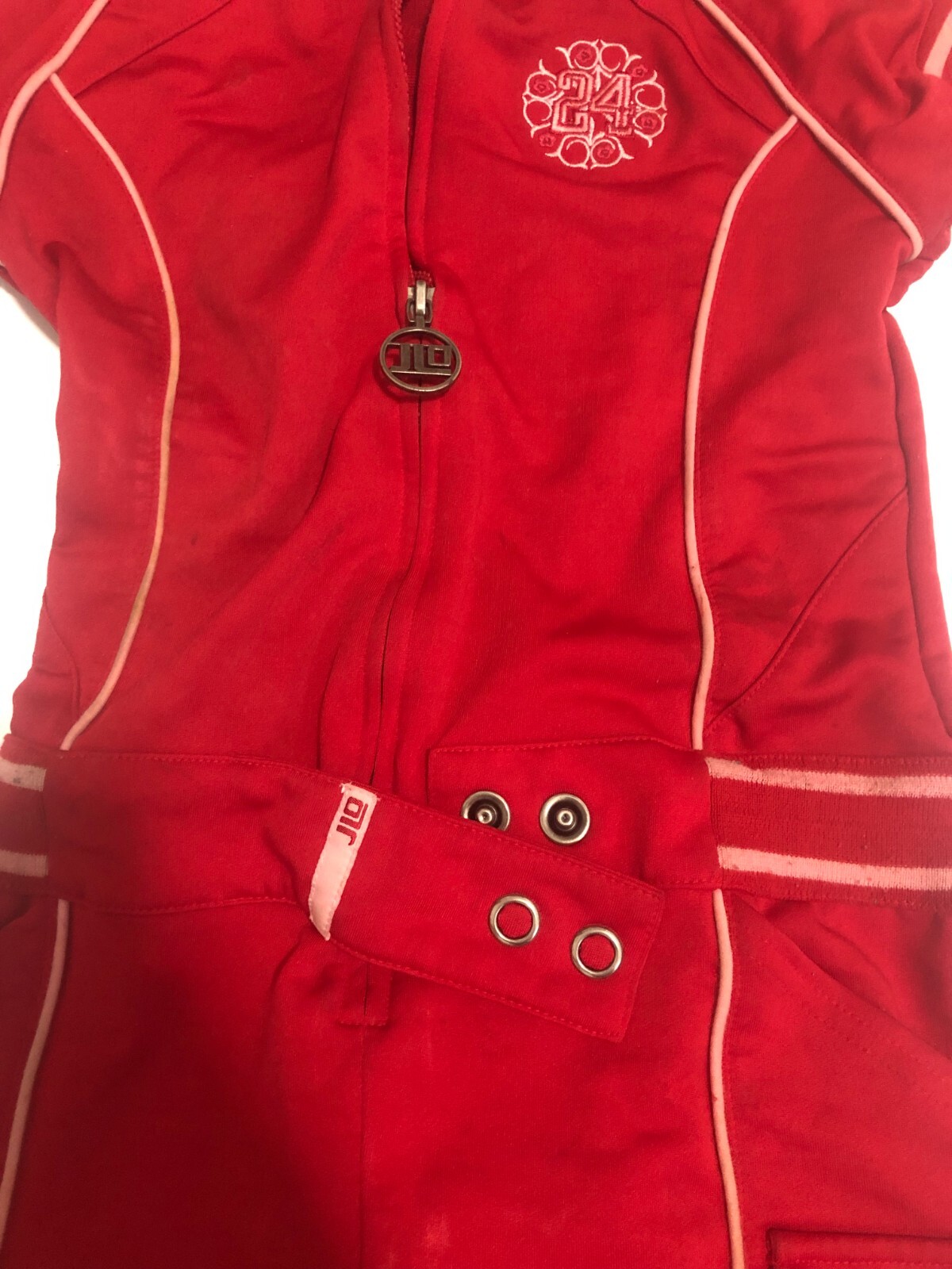 Vintage Y2k JLo Red Dress Jenny from the Block 2000’s 24 Zip Snap Size M Medium