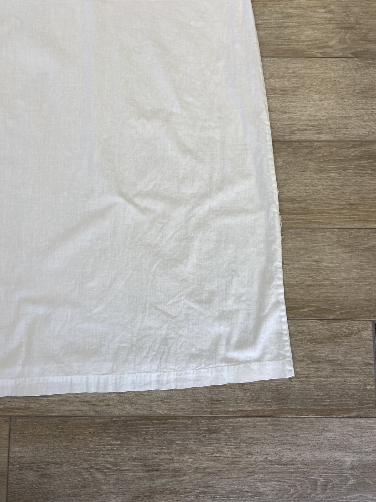 Antique Edwardian White Cotton Slip Dress or Night Gown Embroidery and Lace Trim