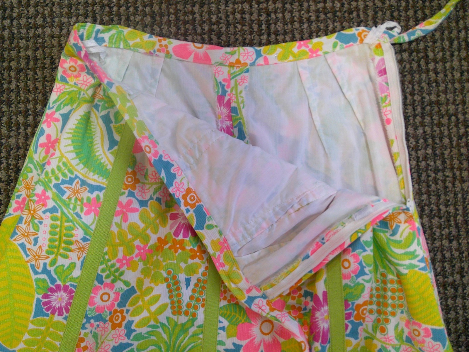 Vtg 60’s JAMISON BOUTIQUE 2 pc Lilly Style Neon Floral Tunic Top & Maxi Skirt M