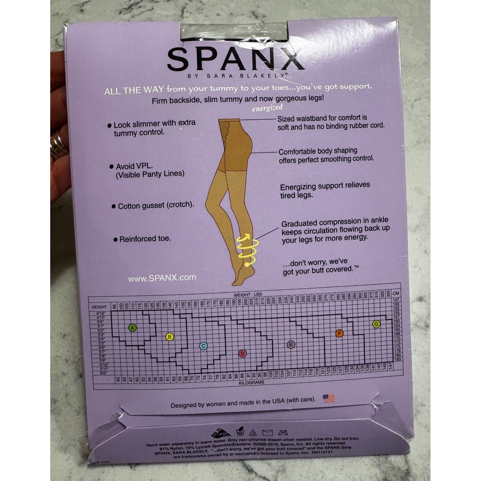 Vintage SPANX All The Way Leg Support Pantyhose Size E Black Super Control NIP