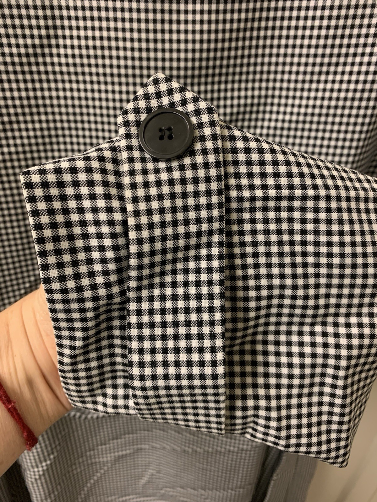 Vintage Black and White Checkered Jacket/ Midi Dress