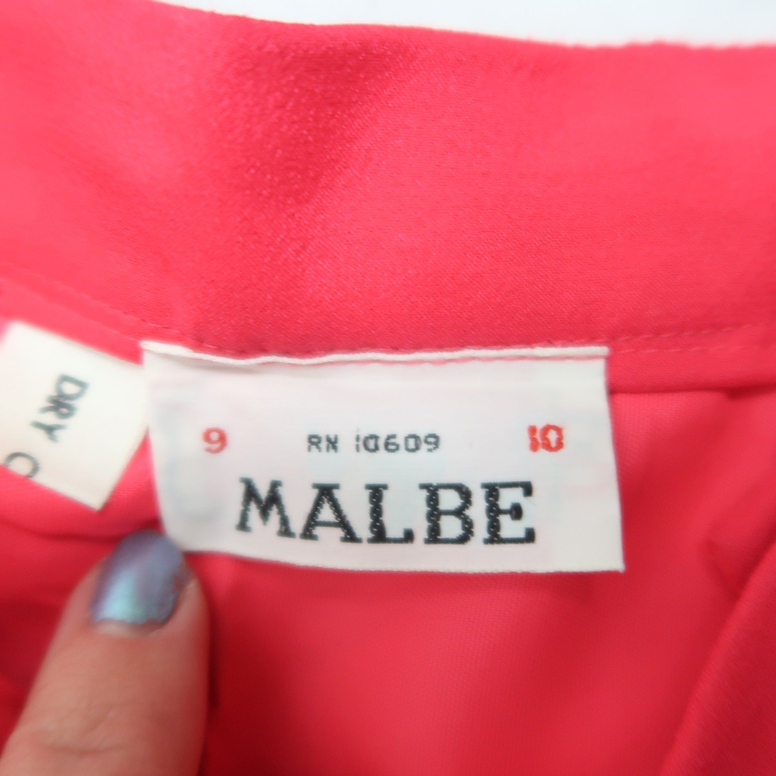 Vintage 70s Malbe hot pink full long formal maxi skirt 27″