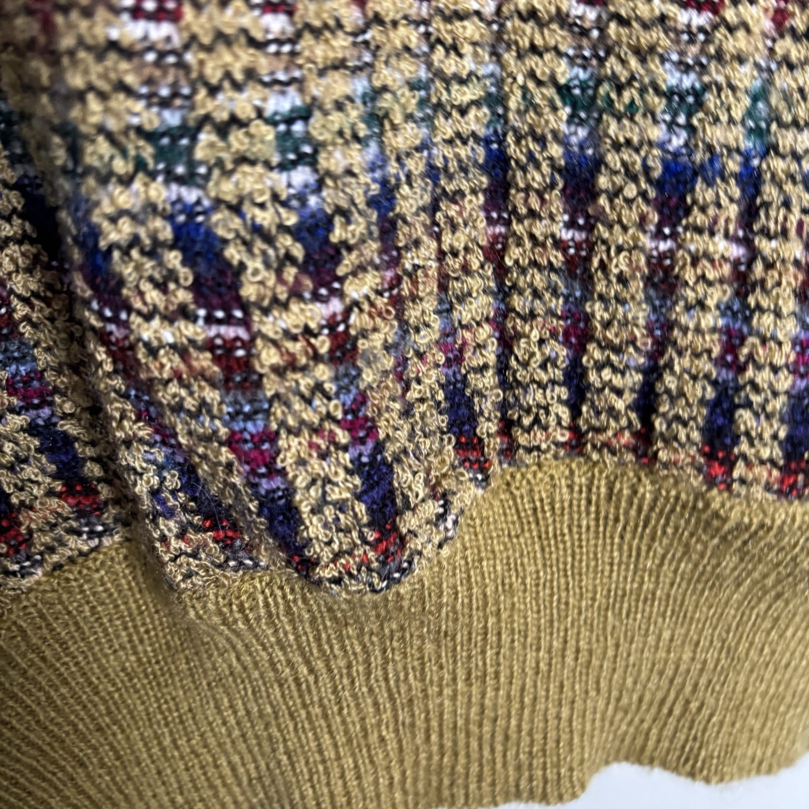 Vintage 80s Bramble Lane Collared Stripe Textured Sweater-Women’s M-Multicolor