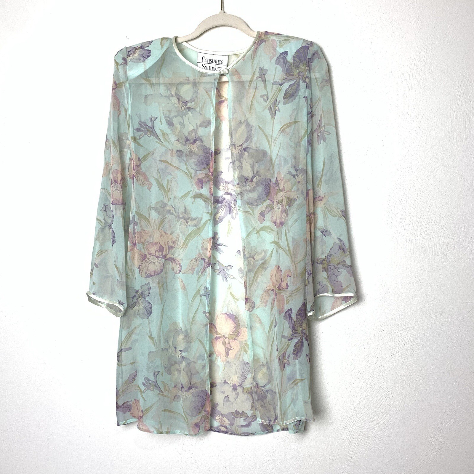 Vintage Constance Saunders dress size 4 Two Piece Set sheath and sheer jacket