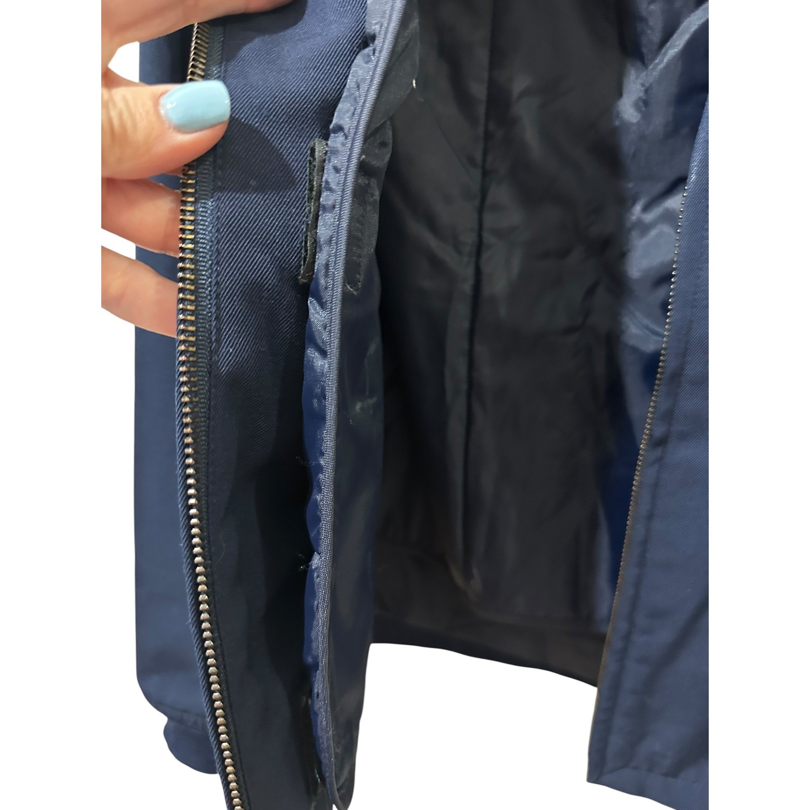 Vintage 1988 Navy Blue Utility Jacket Size 6 Military Style Epaulet Bomber Zip