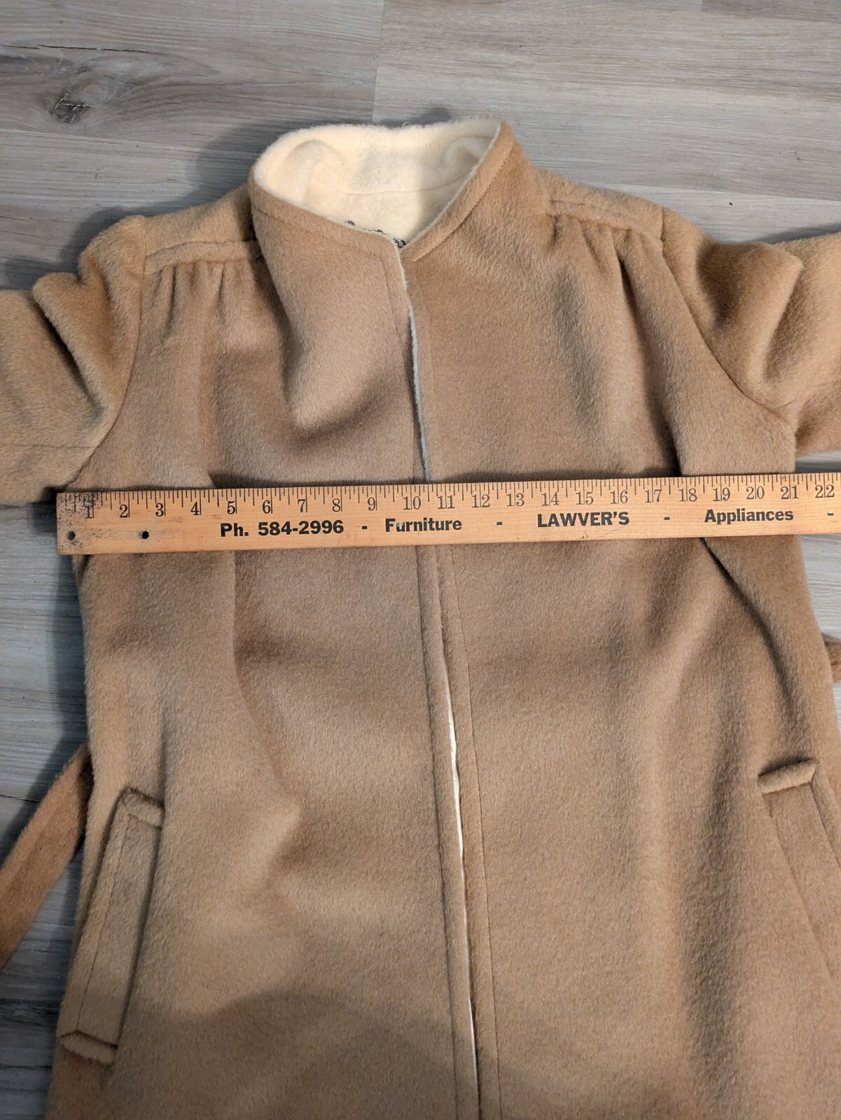 Vtg Forstmann By Stevens Belted Trench/Overcoat Wool Mohair Women’s Medium