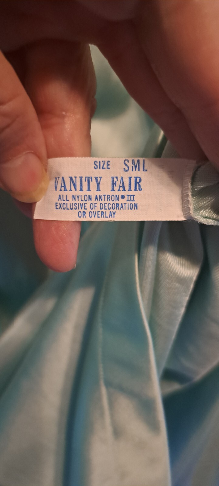Vtg Beautiful Ladies Sea Foam Green Vanity Fair Nylon Robe Size Small Button