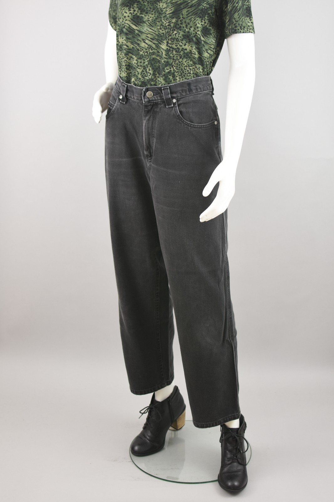 Vintage Lee Riveted Faded Black Back Buckle Jeans, Women’s 30×28