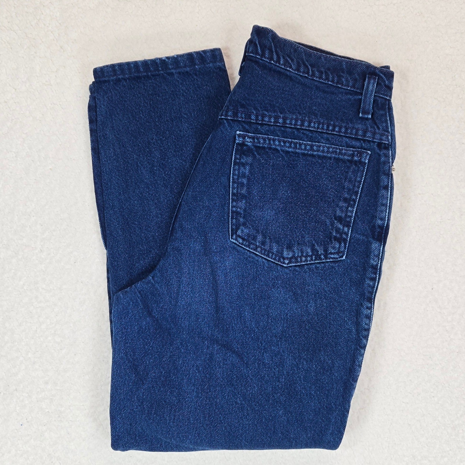 Sasson Mom Jeans Womens 30 Dark Blue High Waisted Tapered Leg Vintage 90s Cotton