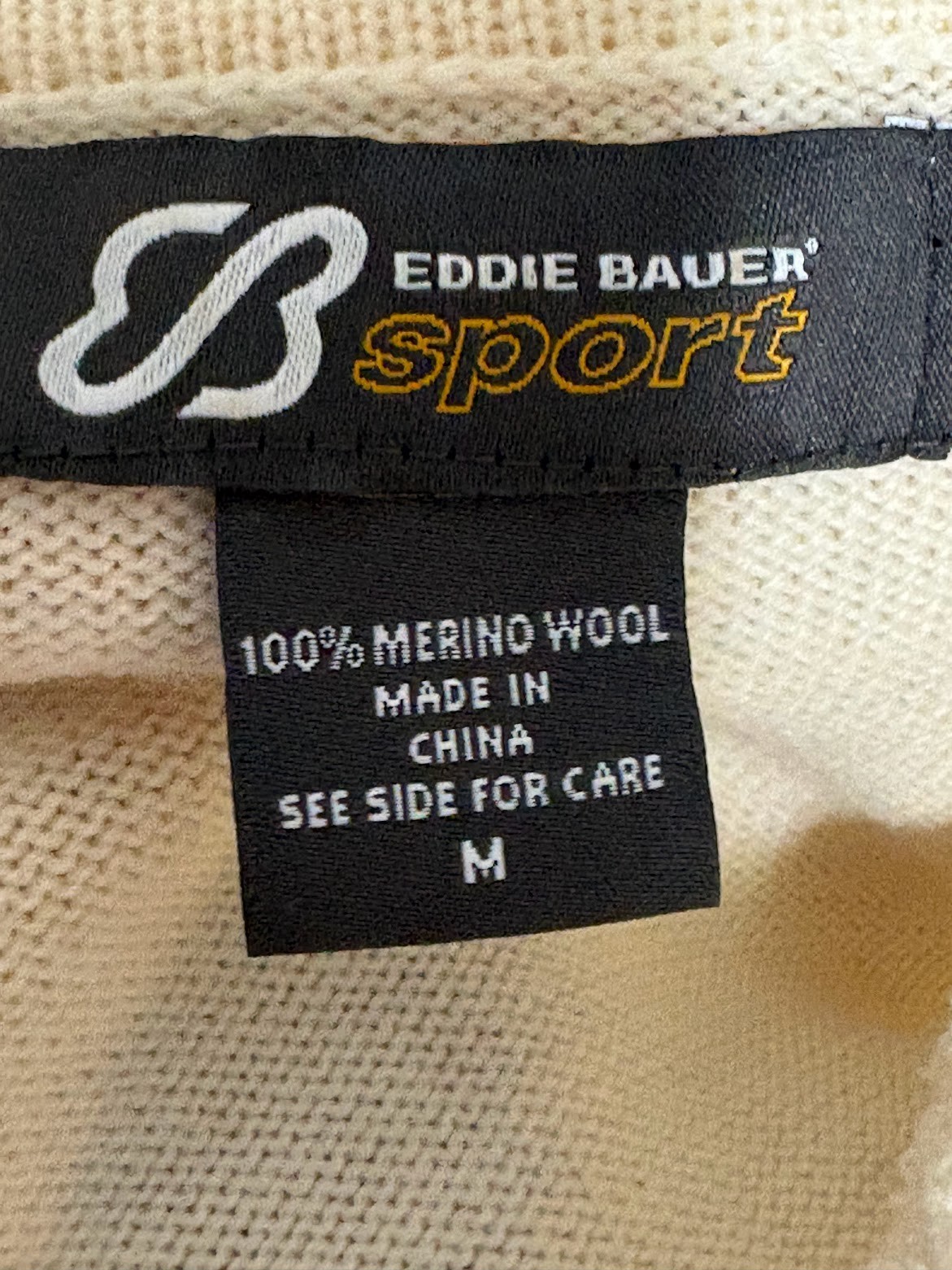 VTG Eddie Bauer Sport 100% merino wool sweater Nordic print Fair Isle Cottage M