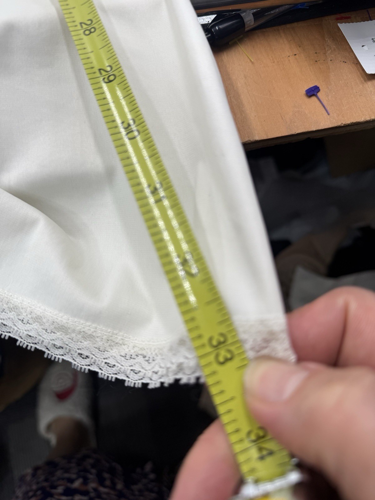 Vtg JC Penney MG 34/12 LL Whitesmoke Antron Nylon Long Full Slip Dress Side Slit