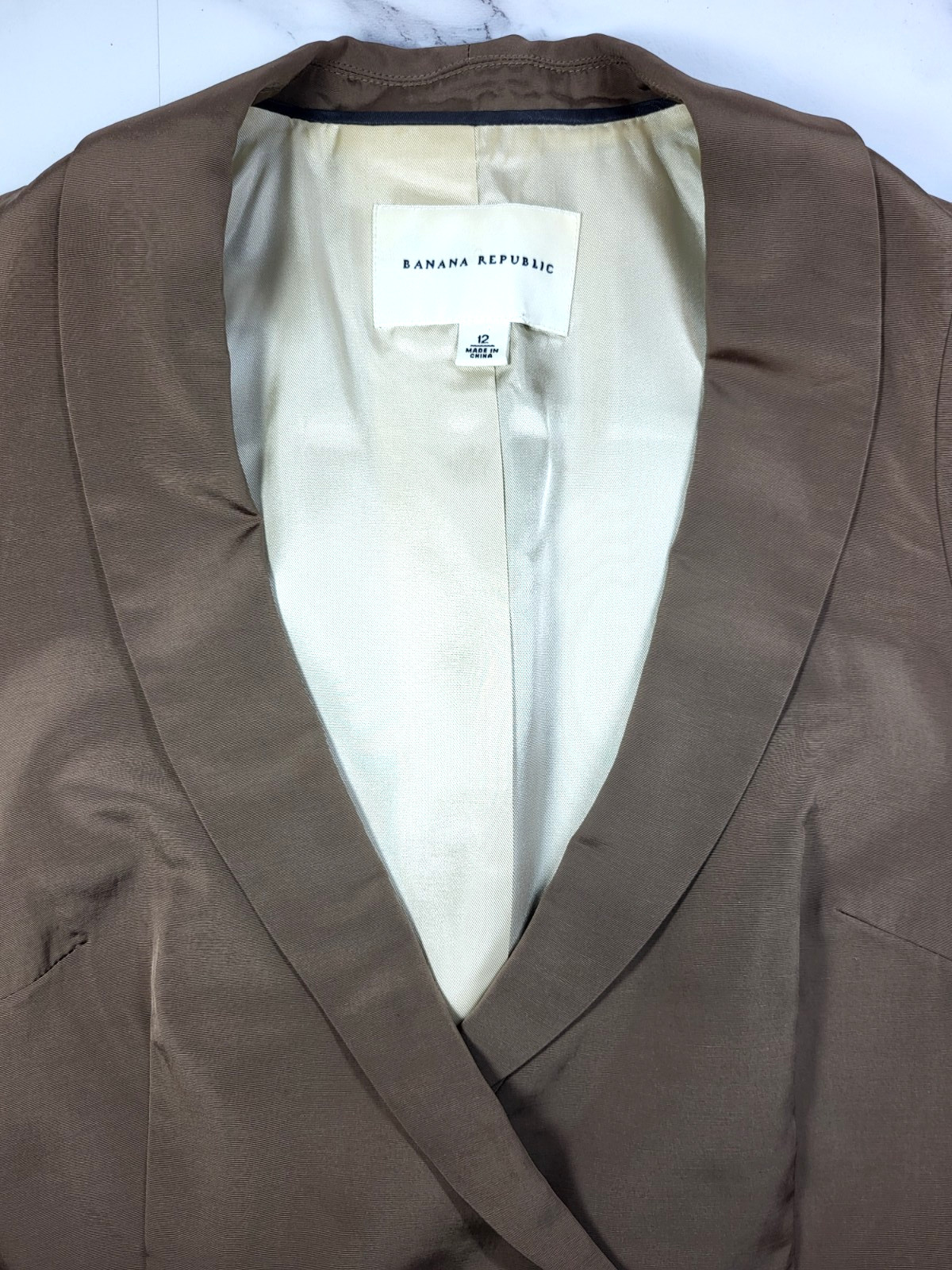 VTG Banana Republic Brown/Olive Double Breasted Fitted Vest Size 12 Academia