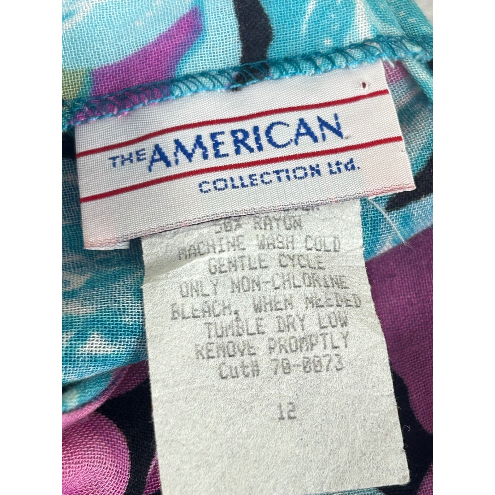 The American Collection Floral Top Women Size 12 Pink Vintage Side-Tie Blouse