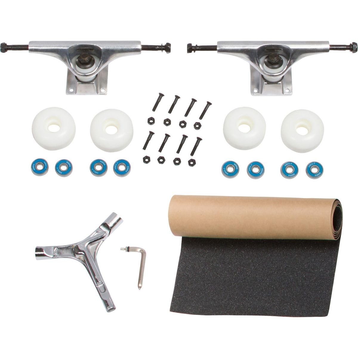 RADECKAL Skateboard Kit: 7.75-8.25″ Deck, 5.5″ Trucks, White Wheels, ABEC 7
