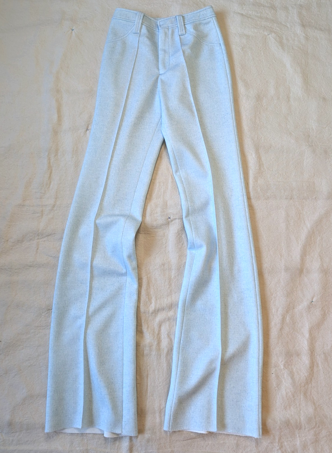 H Bar C Vintage 60s 70s Women’s Polyknit Western Dress Flares UnHemmed Tomboy 25
