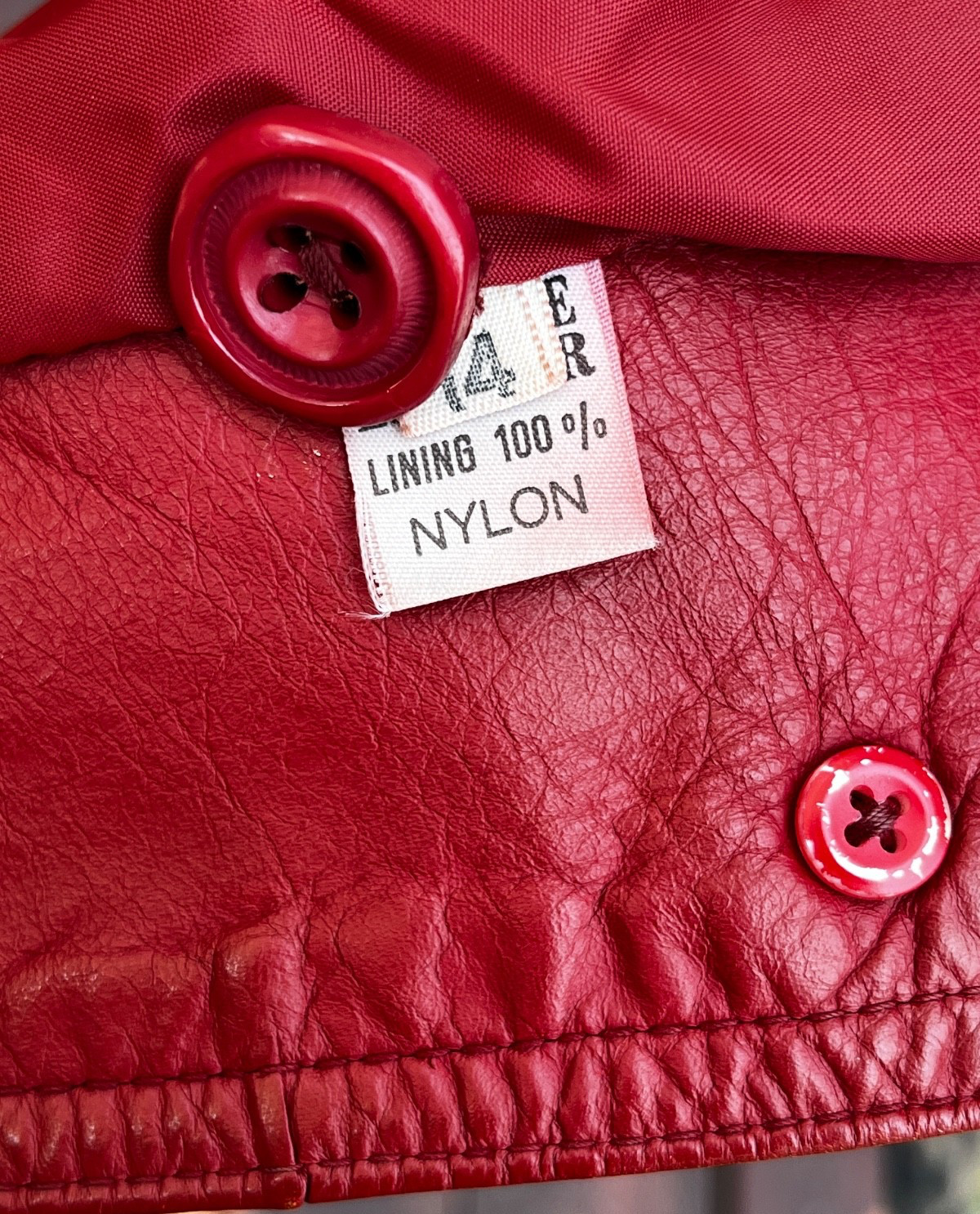 Vintage 70’s Mod Dark Red Women’s Leather Jacket Size Large READ