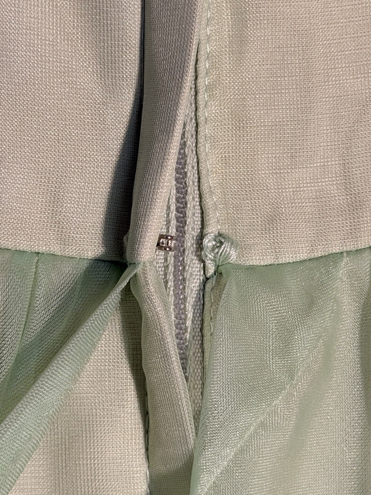 Vtg Mint Green Puffy Long Sleeve Maxi Cottagecore Prairie Ruffles Rare Dress