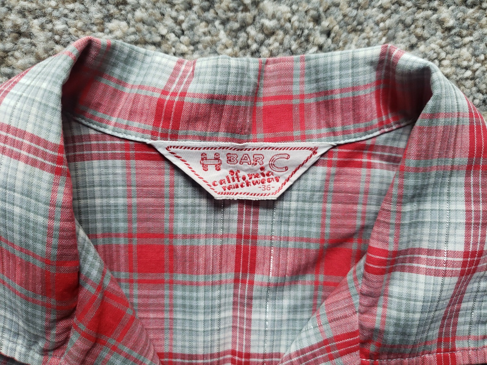 VTG H Bar C Womens Pearl Snap Western Shirt California Ranchwear 36 Silver