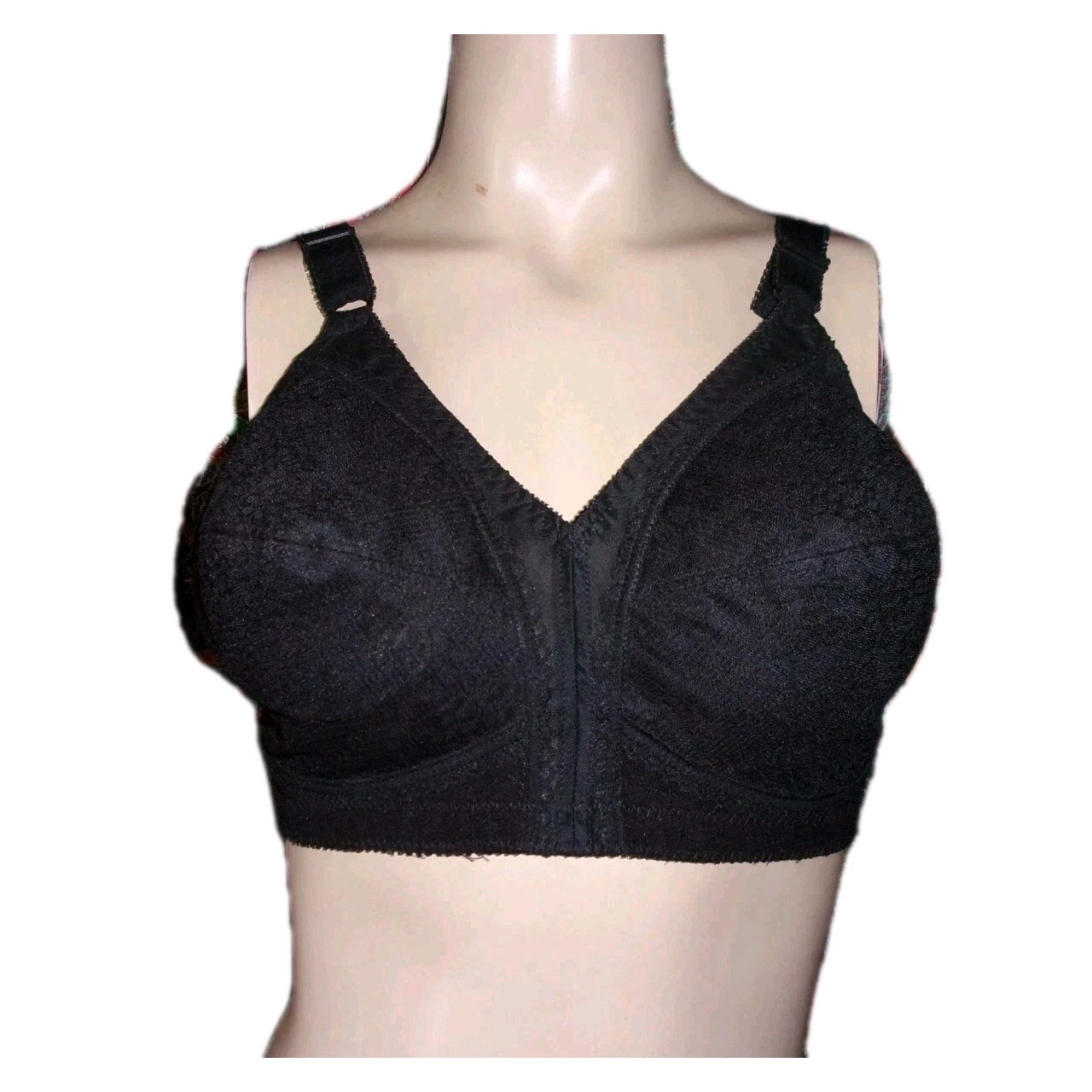 Vintage Playtex Black 18-Hour Lacy Unpadded Bra Lingerie 40B